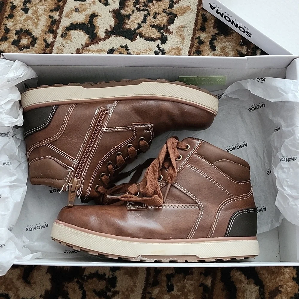 Sonoma Britpunk Casual Sneaker Boots w/zipper; Size:13, Cognac - Picture 13 of 13